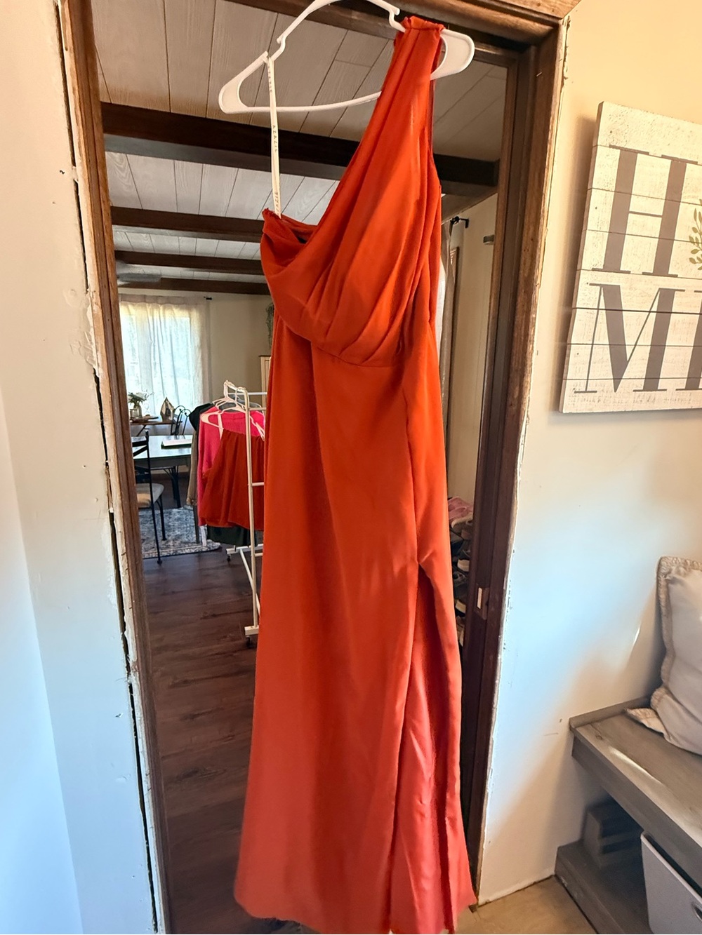 Azazie One-Shoulder Rust Orange Gown